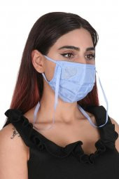 Gümüş İyonlu Boyundan Askılı Yıkanabilir Taşlı Maske K-2 - 11