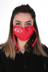 Gümüş İyonlu Boyundan Askılı Yıkanabilir Baskılı Maske A-5B - 3