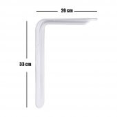 Raf Altı Ayak Raf Tutucu L Demir 26 x 33 cm Beyaz Montaj Aparatı (2 ADET) thumbnail 3