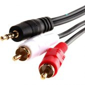 3.5 mm Stereo To 2rca Kablosu  Aux Tos Ses 1.5 mt Kablo Sound Audıo Erkek Ara Kulaklık Standart - 1