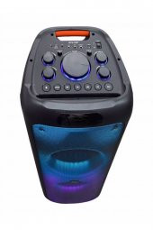 Karaoke Hoparlör Ses Sistemi Kablosuz Mikrofonlu 70 Watt 2x10 Inç Bluetooth Hoparlör Rgb Party Box - 1