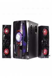 6,5" + 3"x2 Süper Bass Usb Sd Kart Bluetooth Hoparlör Kumandalı 60 Watt 2+1 Ses Sistemi - 2