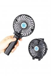 Şarjlı Siyah Mini Fan Masa Üstü Vantilatörü Usb Soğutucu Sessiz El Fanı - 1
