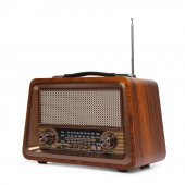 Nostaljik Radyo Gerçek Ahşap Eskitme Bluetooth Hoparlör MP3 Çalar Müzik Kutusu - 3