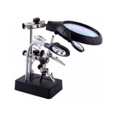 MG16129-C Led Işıklı Büyüteçli - Mercekli Havya Sehpası - 1