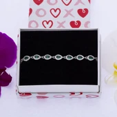 Yeşil Zirkon Taşlı Damla Model-2 925 Ayar Gümüş Kadın Bileklik thumbnail 2