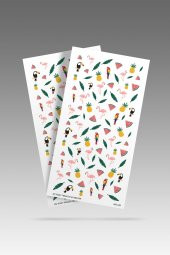 2 Li Tropik Tırnak Dövmesi, Tırnak Sticker, Nail Tattoo, Nail Art - 3