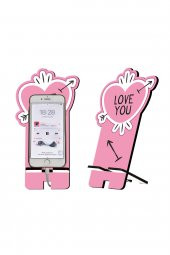 Love You Tasarım Ahşap Telefon Standı - 1