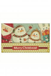Yılbaşı Hoşgeldiniz Noel Baba Tasarım Kapı Önü ve Ev İçi Paspas 45x75 cm - 1