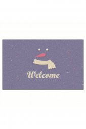Yılbaşı Welcome Kardan Adam Tasarım Kapı Önü ve Ev İçi Paspas 45x75 cm - 1