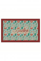 Yılbaşı Hoşgeldiniz Noel Baba Aile Tasarım Kapı Önü ve Ev İçi Paspas 45x75 cm - 1