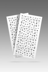 2 Li Minimal Tırnak Dövmesi, Tırnak Sticker, Nail Tattoo, Nail Art - 2