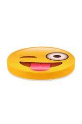 Şımarık Emoji Tasarım Daire Yastık Minder 40x40x5 cm - 1
