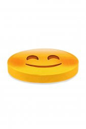 Gülücük Emoji Tasarım Daire Yastık Minder 40x40x5 cm - 1