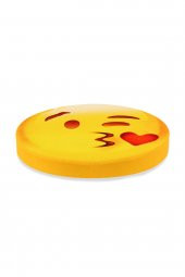 Öpücük Emoji Tasarım Daire Yastık Minder 40x40x5 cm - 1