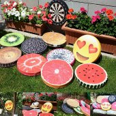 Oreo Tasarım Daire Yastık Minder 40x40x5 cm - 2