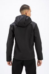 Erkek Siyah Bavyera Outdoor Softshell Kapüşonlu Mont-kumaş Su Ve Rüzgar Geçirmez - 2