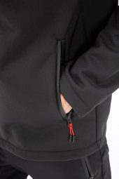 Erkek Siyah Bavyera Outdoor Softshell Kapüşonlu Mont-kumaş Su Ve Rüzgar Geçirmez - 5