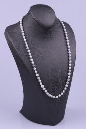 Havlit Doğal Taş 6 mm Düğümlü Kolye thumbnail 2