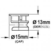 Aletçantam Minifix Gövde 15x13mm Mobilya Dolap Birleştirme Bağlantı Vidası - 10 Adet - 2