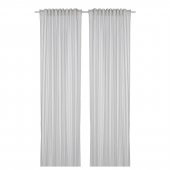 Fon Perde/2 Kanat, MeridyenDukkan Beyaz-Gri Renk-Çizgili Model 120x300 cm - 1