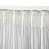 Fon Perde/2 Kanat, MeridyenDukkan Beyaz-Gri Renk-Çizgili Model 120x300 cm - 3