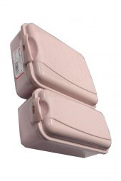 Beslenme Kutusu 2 Bölmeli Açık Pembe Renk 1 Adet Yemek Saklama Kabı Beslenme Çantası 17x22 cm - 3