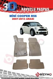 Mini Cooper R56 2007-2013 Bej 3D Havuzlu Paspas Takımı Bizymo - 2