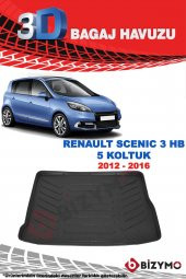 Renault Scenic 3 Hb 5 Koltuk 2012-2016 3D Bagaj Havuzu Bizymo - 2