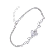 Kalp Yonca Sarmaşık Model Zirkon Taşlı 925 Ayar Gümüş Kadın Bileklik thumbnail 1