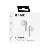 S-link Weber G10 Beyaz Dokunmatik Gerçek Kablosuz Bluetooth V5.1 TWS Mikrofonlu Kulaklık - 4