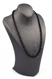 Oniks Doğal Taş 6 mm Düğümlü Kolye thumbnail 2