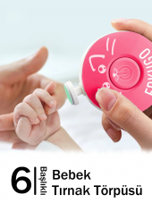 DECODEMA Bebek Tırnak Törpüsü Pilli 6 Başlıklı Çocuk Tırnak Makası Yenidoğan Manikür Seti - 1