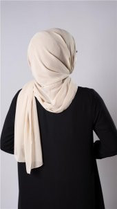 Bej Pratik Hazır Geçmeli Şal Şifon Kumaş Hijab Bone 3009_12 - 5