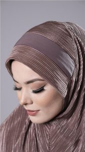 Vizon Pratik Hazır Geçmeli Tesettür Eşarp Fukuro Kumaş Piliseli Çiçek Desenli Lazer Kesim 1829_10 thumbnail 3