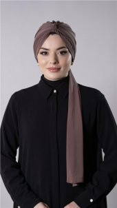 Vizon Pratik Hazır Geçmeli Tesettür Bone Sandy Kumaş Atkılı  2204_10 - 1