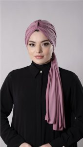 Gül Kurusu Pratik Hazır Geçmeli Tesettür Bone Sandy Kumaş Atkılı  2204_18 - 1