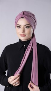 Gül Kurusu Pratik Hazır Geçmeli Tesettür Bone Sandy Kumaş Atkılı  2204_18 - 3