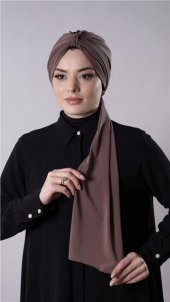 Vizon Pratik Hazır Geçmeli Tesettür Bone Sandy Kumaş Atkılı  2204_10 - 3