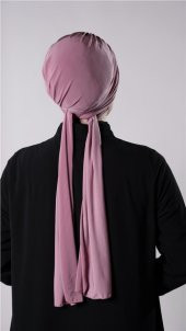 Gül Kurusu Pratik Hazır Geçmeli Tesettür Bone Sandy Kumaş Atkılı  2204_18 - 4