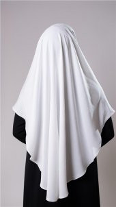 Krem Pratik Hazır Geçmeli Tesettür Eşarp Pamuk Caz Kumaş Tek Katlı Çapraz Hijab 2305_40 - 4
