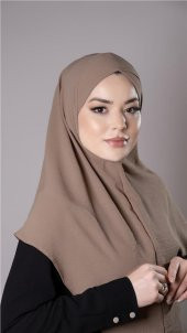 Yavru Ağzı Pratik Hazır Geçmeli Tesettür Eşarp Aerobin Kumaş  Çapraz Hijab 2307_35 - 2