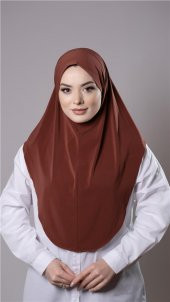 Kiremit Pratik Hazır Geçmeli Tesettür Eşarp Sandy Kumaş Düz Hijab 2308_05 - 1
