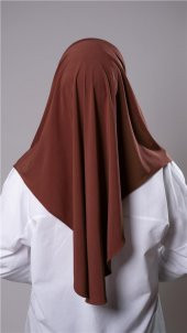 Kiremit Pratik Hazır Geçmeli Tesettür Eşarp Sandy Kumaş Düz Hijab 2308_05 - 4