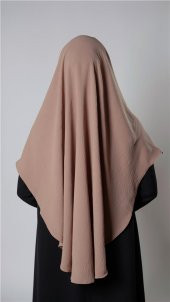 Taba Pratik Hazır Geçmeli Tesettür Eşarp Aerobin Kumaş Düz Hijab 2309_33 - 4