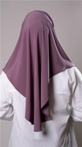 Violet Pratik Hazır Geçmeli Tesettür Eşarp Sandy Kumaş Düz Hijab 2308_21 - 4