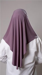 Violet Pratik Hazır Geçmeli Tesettür Eşarp Sandy Kumaş Yırtmaçlı Düz Hijab 2310_21 - 4