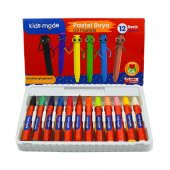 Kids Mode Yağlı Pastel Boya Altıgen 12 Renk DKPB103 - 3
