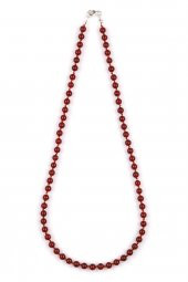 Kahverengi Akik Doğal Taş 6 mm Düğümlü Kolye thumbnail 1