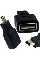 5 Pin Mini Usb Erkek Usb Dişi Aparat Oto Teyp Flash Bellek Mini Usb Otg Dönüştürücü thumbnail 3